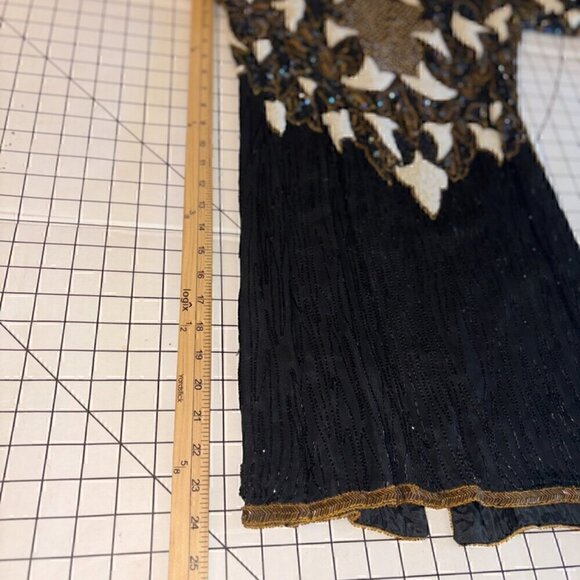 NEW WITH TAGS VINTAGE 100% SILK FULL SEQUINED OPEN BACK COCKTAIL DRESS SIZE S - Picture 12 of 12